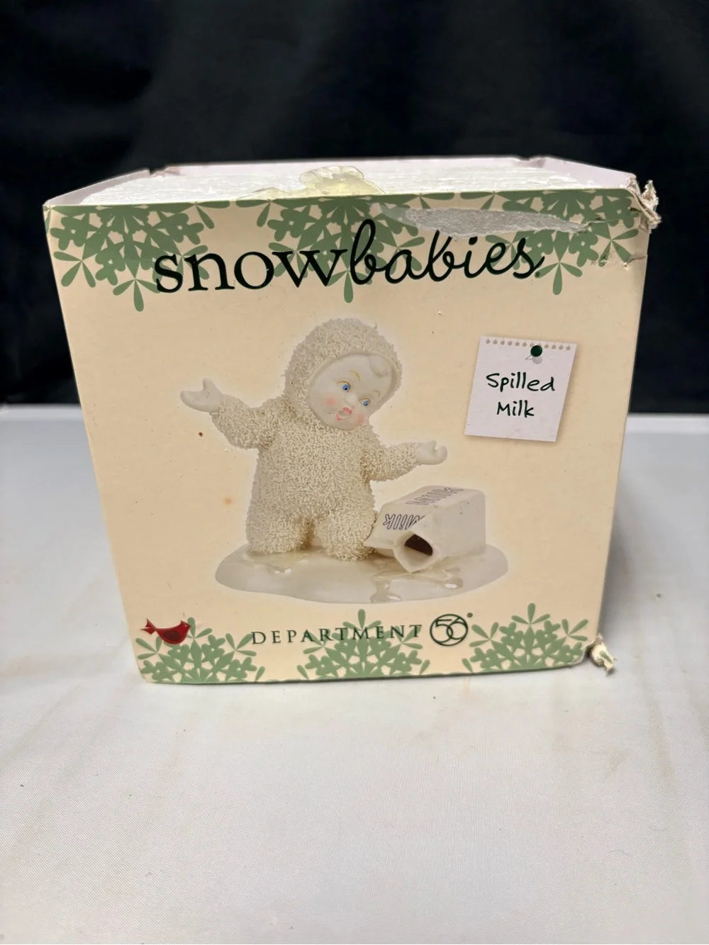 Dept 56 Snowbabies SPILLED MILK Figure Damaged Box Collectible Wintertime X-Mas